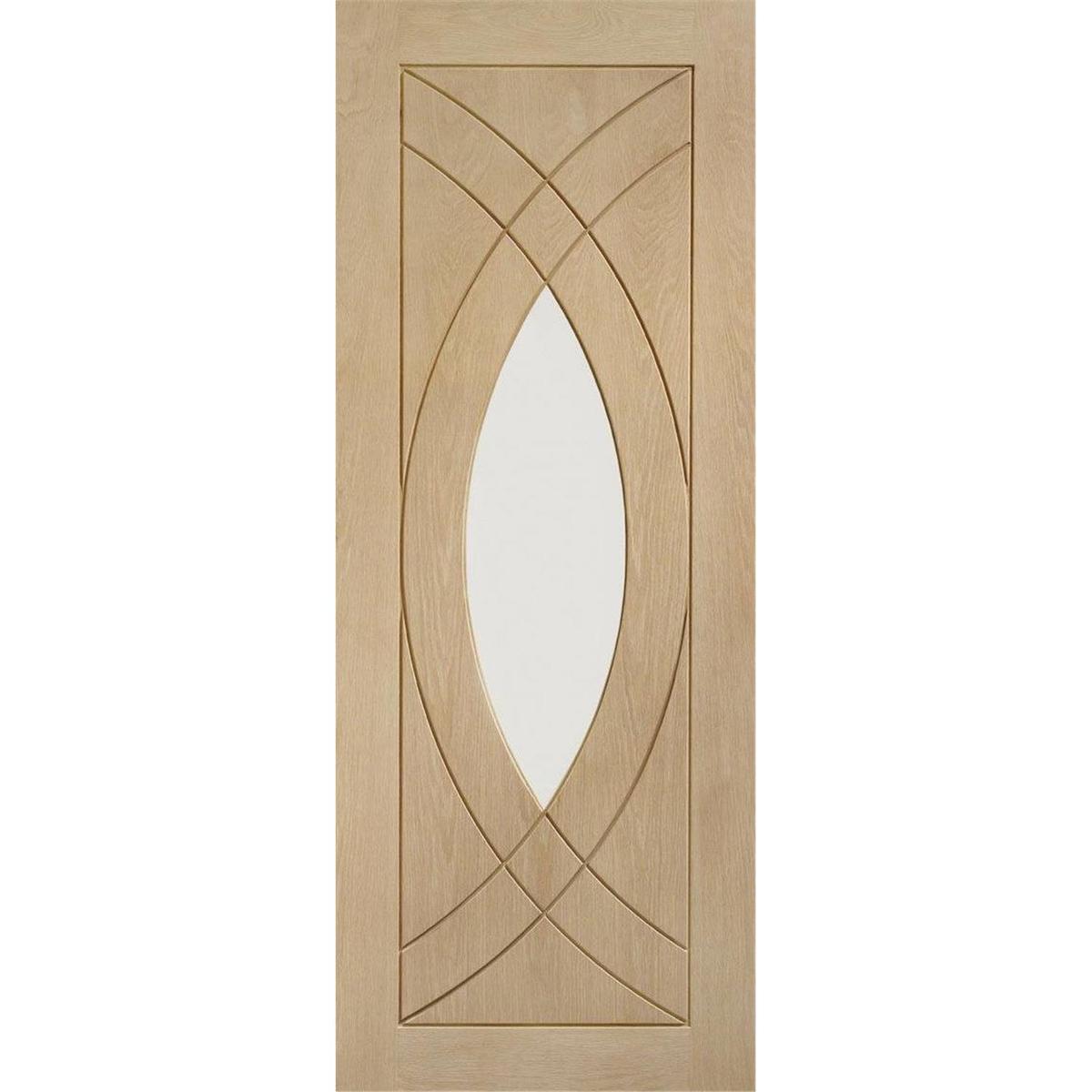 Internal Oak Glazed Door with Clear Glass - Unfinished - 1981 x 610 x 35mm - Treviso - XL Joinery image 1
