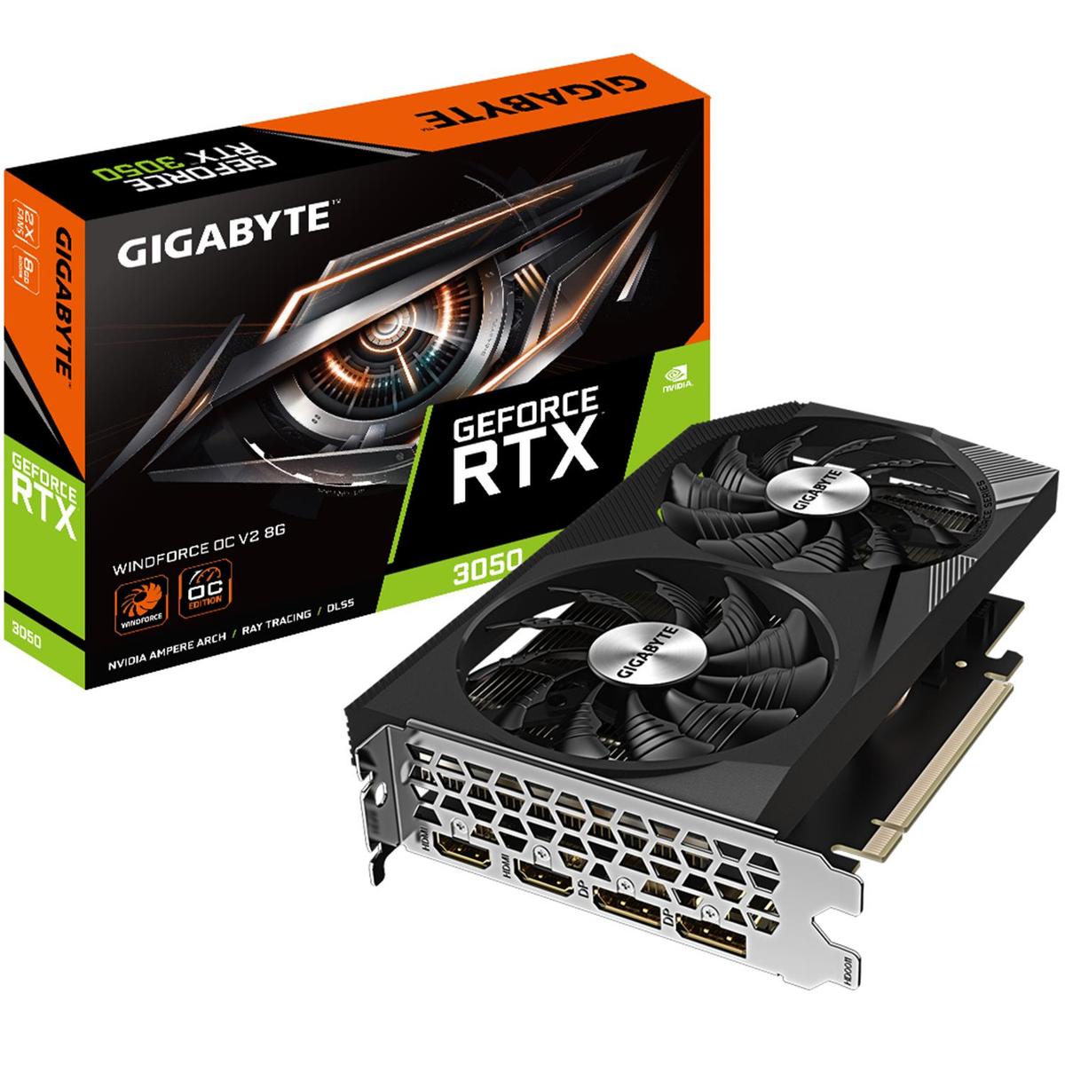 Gigabyte NVIDIA GeForce RTX 3050 WINDFORCE OC V2 8GB GDDR6 Graphics Card image 1
