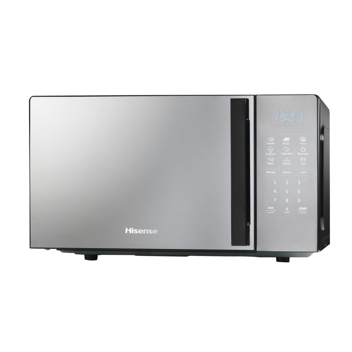 GRADE A2 - Hisense 20L Freestanding Microwave & Grill - Reflective Silver