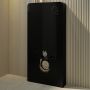 Black Glass WC Toilet Unit with Cistern, Frame & Pneumatic Dual Flush Button for Wall Hung Toilets - Hako