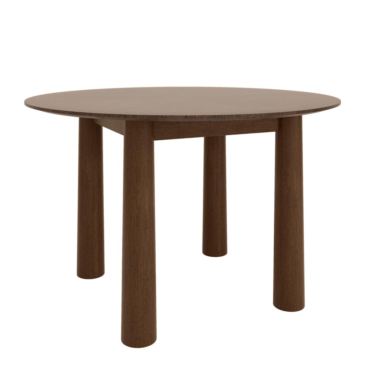 Round Walnut Dining Table with Flared Legs - Seats 4 - Hana image 1