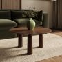 Large Round Walnut Coffee Table with Flared Legs - Hana image 1