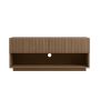 Small Walnut Ribbed TV Stand with Storage - TV's up to 55" - Hazel image 1
