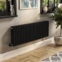 Refurbished - Midnight Black Electric Horizontal Column Radiator 1.2kW with Wi-Fi Thermostat - H400xW1190mm - IPX4 Bathroom Safe