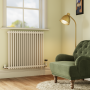 Reggio White Horizontal Double Column Traditional Radiator 800x830mm 2832 BTU - Cast Iron Style image 1