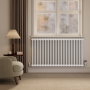 Reggio White Horizontal Double Column Traditional Radiator 800x1460mm 5035 BTU - Cast Iron Style image 1