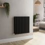 Sorrento Midnight Black Horizontal Oval Designer Radiator 600x590mm Double Panel 2399 BTU image 5