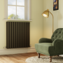 Riace Midnight Black Horizontal Flat Designer Radiator 800x748mm Double Panel 2827 BTU image 1