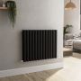 Sorrento Midnight Black Horizontal Oval Designer Radiator 600x767mm Double Panel 3119 BTU image 5