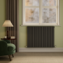 Riace Midnight Black Horizontal Flat Designer Radiator 800x1020mm Double Panel 3856 BTU image 1