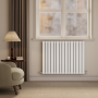 Refurbished Riace White Horizontal Flat Designer Radiator 800x1020mm Double Panel 4948 BTU