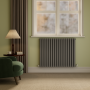 Sorrento Anthracite Horizontal Oval Designer Radiator 800x1003mm Double Panel 4079 BTU image 1