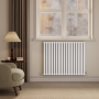Sorrento White Horizontal Oval Designer Radiator 800x1003mm Double Panel 4079 BTU image 1