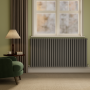 Sorrento Anthracite Horizontal Oval Designer Radiator 800x1593mm Double Panel 6478 BTU image 1