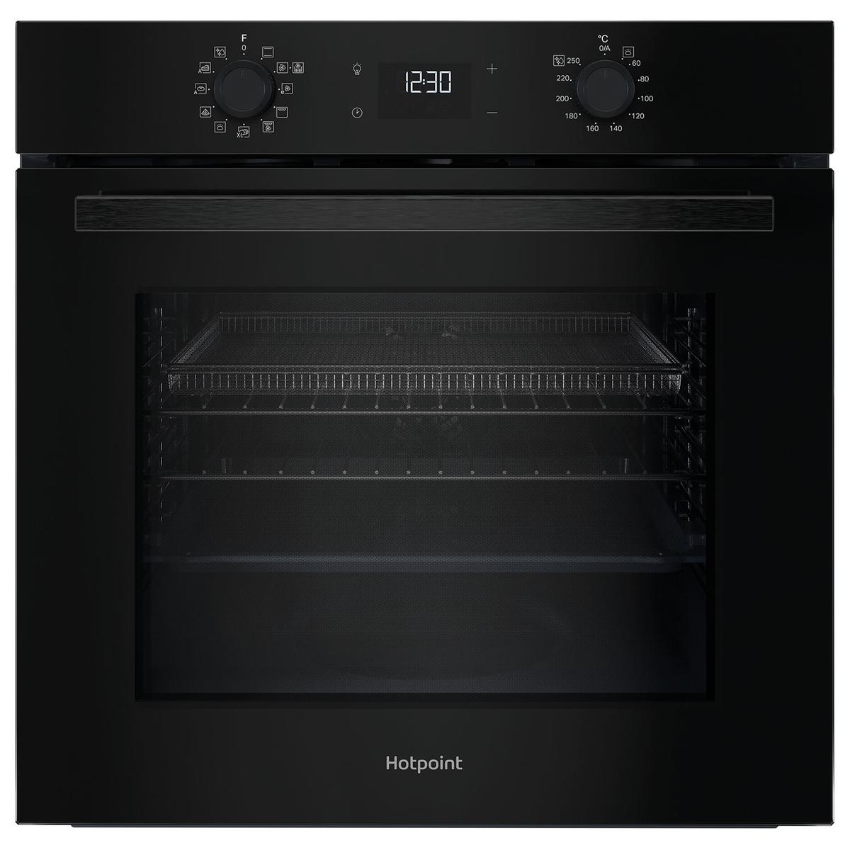Refurbished Hotpoint Class 2 Multiflow HO 458HF B UK Single Electric Fan Oven with Air Fry  - Black