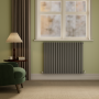 Sorrento Anthracite Horizontal Oval Designer Radiator 800x1003mm Single Panel 2679 BTU image 1