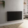 Sorrento Midnight Black Horizontal Oval Designer Radiator 600x1180mm Single Panel 3152 BTU image 5