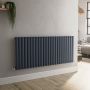 Sorrento Anthracite Horizontal Oval Designer Radiator 600x1416mm Single Panel 3783 BTU image 4