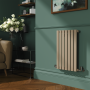 Sorrento Beige grey Horizontal Oval Designer Radiator 600x413mm Single Panel 1103 BTU image 1