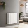 Refurbished Riace White Horizontal Flat Designer Radiator 600x612mm Single Panel 1430 BTU