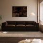 Large Chocolate Brown Velvet 4 Seater Sofa - Hudson image 1