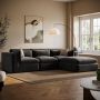 Large Charcole Velvet Reversible 4 Seater Chaise Corner Sofa - Hudson image 1