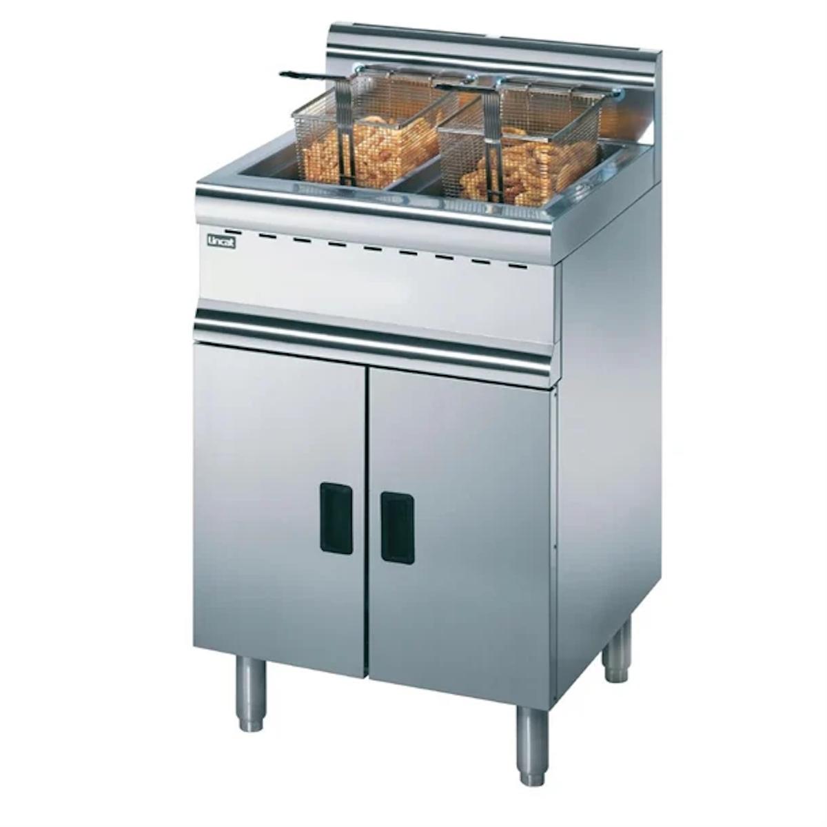 GRADE A2 - Lincat J10 Silverlink 600 Fryer Free Standing Twin Gas 2 x 12 Litre Baskets - Nat Gas