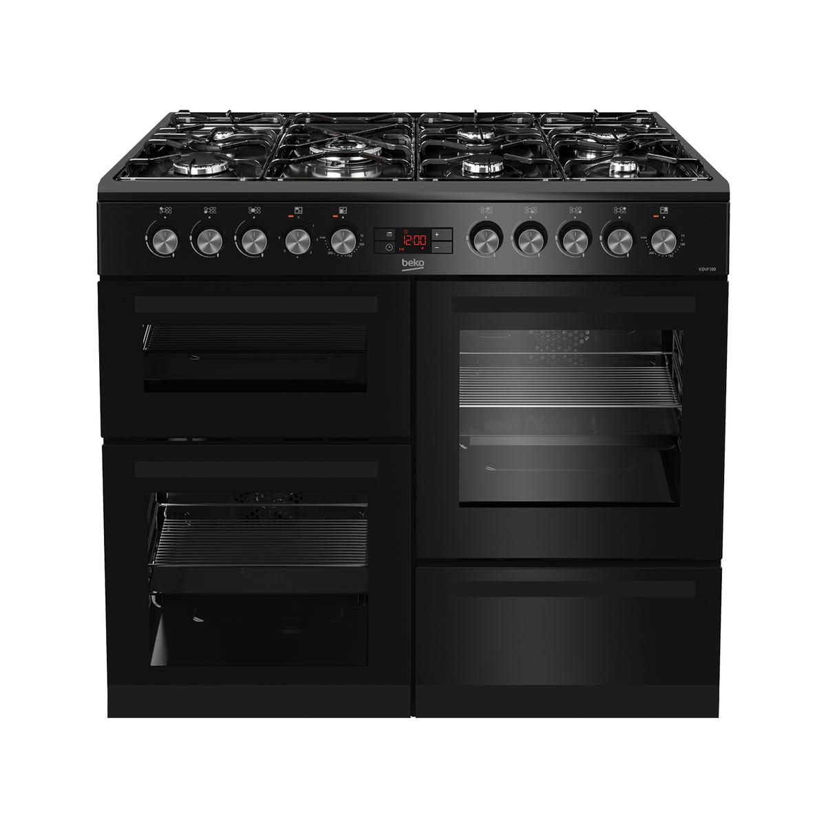 GRADE A2 - Beko 100cm Dual Fuel Range Cooker - Black