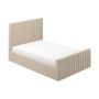 Beige Velvet Small Double Side-Lift Ottoman Bed - Khloe image 1