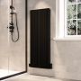 GRADE A1 - Black Designer Vertical Single Panel Radiator 1200 x 440mm - Laguna