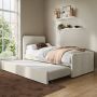 Single Guest Bed with Trundle in Cream Velvet - Layla image 1