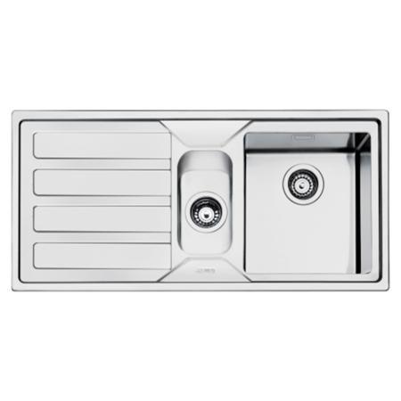 Smeg LD102S Mira Ultra Low Profile 1.5 Bowl Sink with Left Hand Drainer image 1
