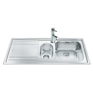 Smeg LE102S Rigae 1.5 Bowl Sink with Left Hand Drainer image 1