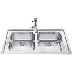 Smeg LE862 Rigae Double Bowl Sink Stainless Steel image 1