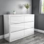 GRADE A1 - Lexi White High Gloss Wide 6 Drawer Chest of Drawers image 1