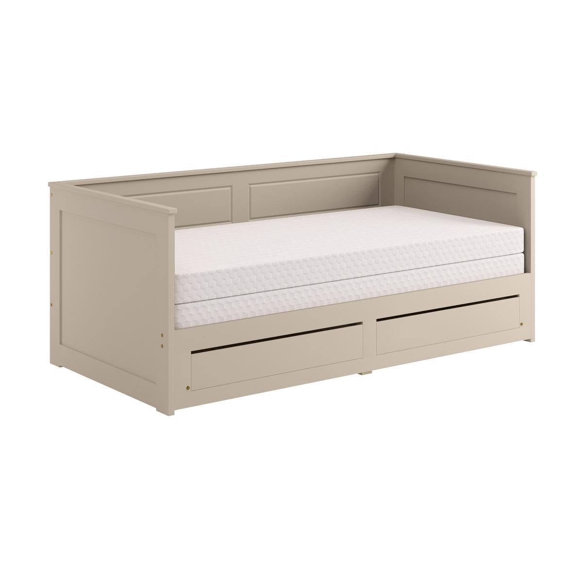 Double Wooden Day Bed with Trundle and Storage in Cashmere - Lincoln image 1