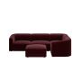 Large Burgundy Velvet Modular 5-Seater Chaise Corner Sofa – Laine  image 1