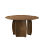 Round Walnut Curved Leg Dining Table - Seats 6 - Leona image 1