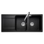 Rangemaster Loa Double Bowl Undermount Granite Kitchen Sink - Charcoal image 1