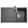 Rangemaster Loa Single Bowl Inset Granite Kitchen Sink - Concrete image 1