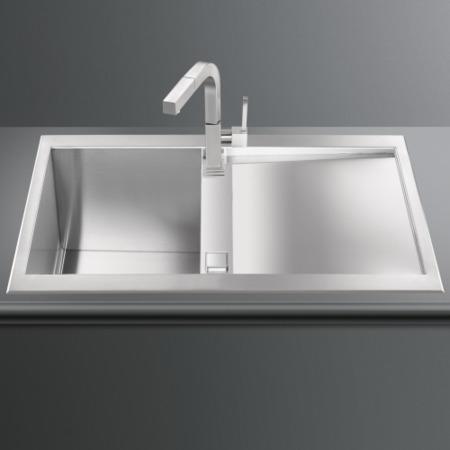 Smeg LQR861-2 Quadra 86cm 1.0 Bowl Reversible Ultra Low Profile Stainless Steel Sink image 2