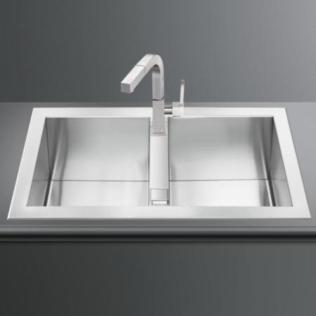 Smeg LQR862-2 Quadra 86cm 2.0 Bowl Reversible Ultra Low Profile Stainless Steel Sink image 2