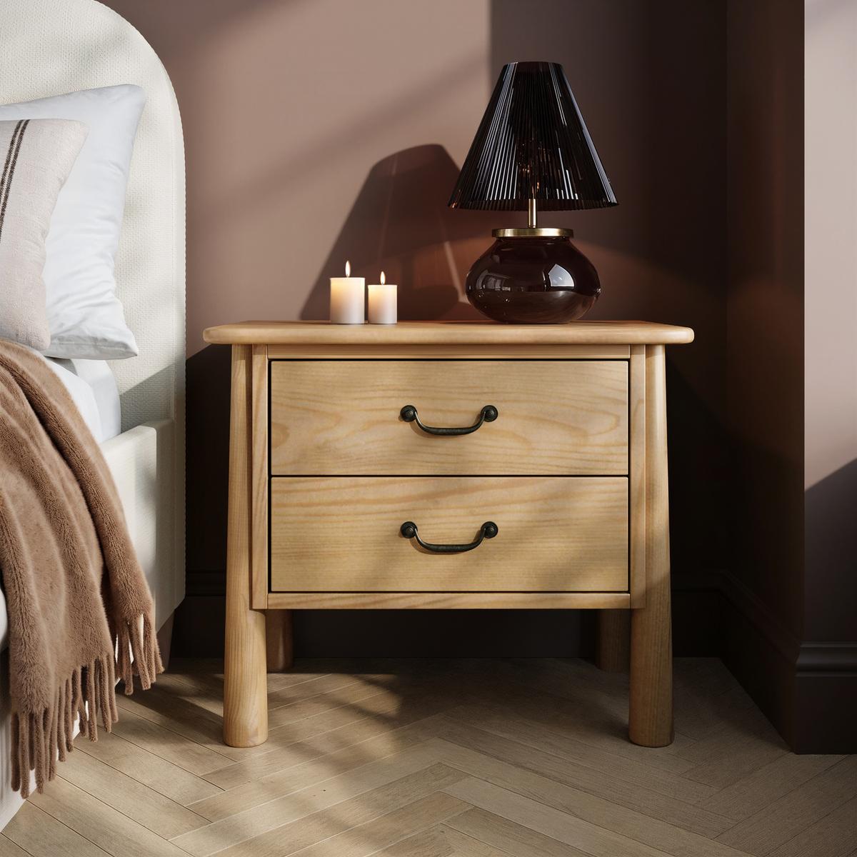 Loretta Bedside Table in Natural Wash image 1