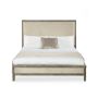 Ivory Upholstered Double Bed Frame with Wooden Border - Julian Bowen image 1