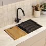 Black Large Undermount Kitchen Workstation Sink Unit & Accessories - Mae image 1
