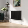 Elego Matte Black Modern Manual Angled Radiator Valves (pair) image 2