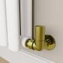 GRADE A1 - Elego Brushed Brass Modern Manual Corner Radiator Valves With Lockshield