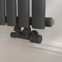 Elego Anthracite Gray Modern Manual H Block Angled Radiator Valves (pair) image 1