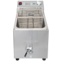 Refurbished Mercury Single Tank 8ltr Countertop Commercial Electric Fryer With Digital Timer And Drain Tap 13 Amp. MEF-L8-SAT