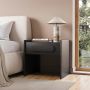 ONLY OPENED - Wide Black 1 Drawer Bedside Table - Margot 